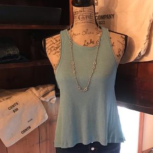 Free people bluish/green  ribbed tank top